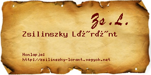 Zsilinszky Lóránt névjegykártya